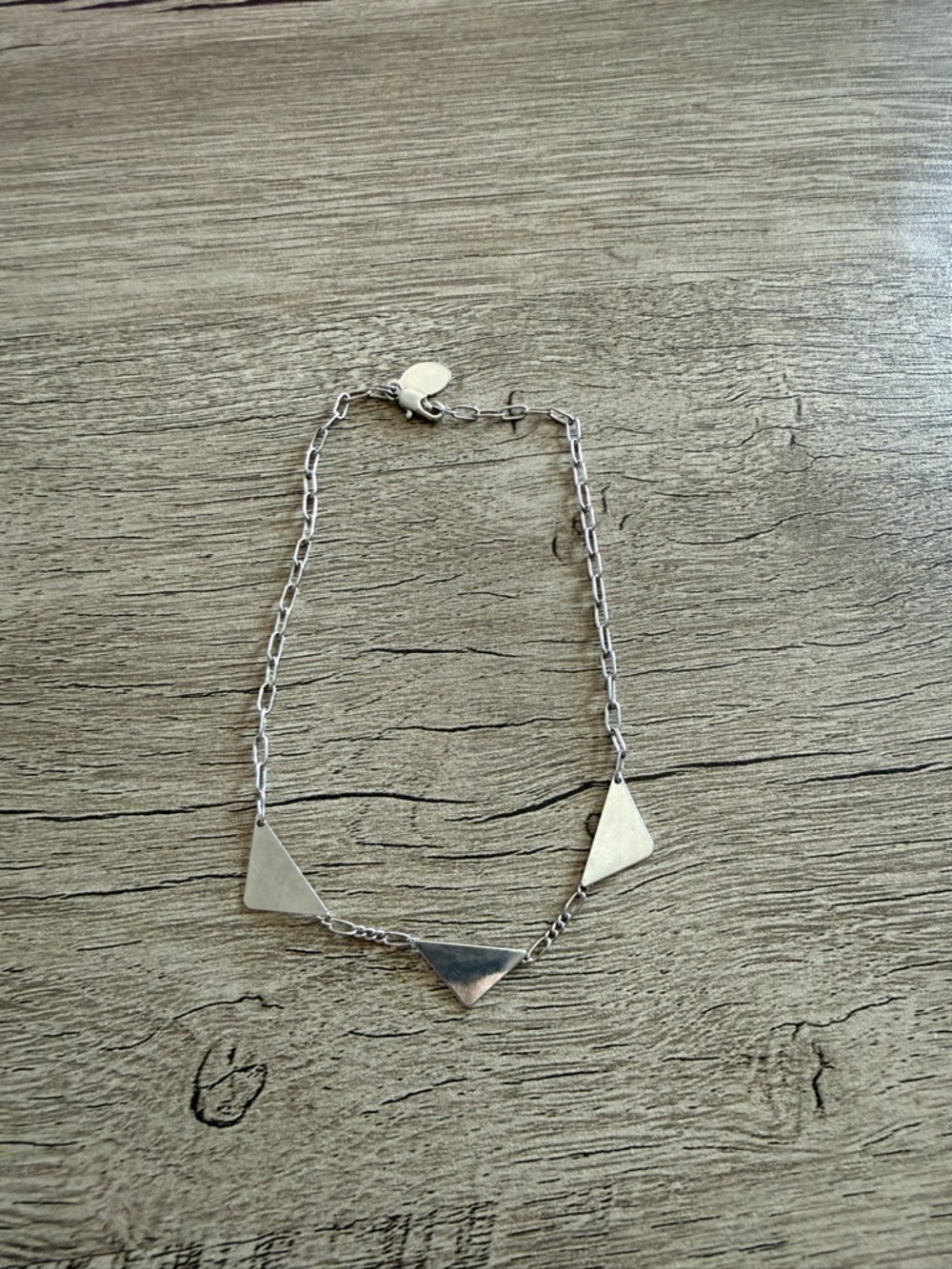 Minimalist Silver Triangle Pendant Ankle Bracelet - Women Jewelry